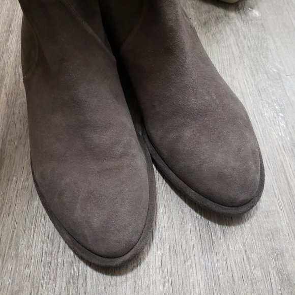 Stuart Weitzman Lowland Leather Over The Knee Boots Sz 8 Grey - Picture 7 of 11